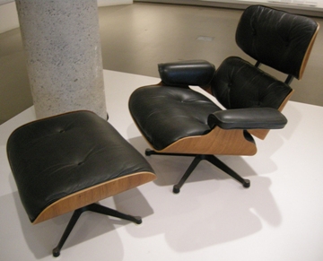 Pictured is a vintage furniture icon ... the 1956 670 lounge chair with ottoman designed by Charles Eames and Herman Miller.